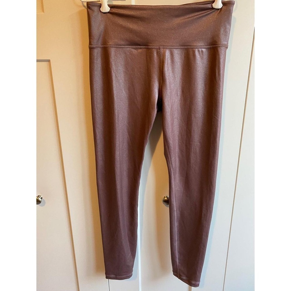 Athleta Pants Tight Leggings Shimmer Medium Ankle Yoga Golf s15